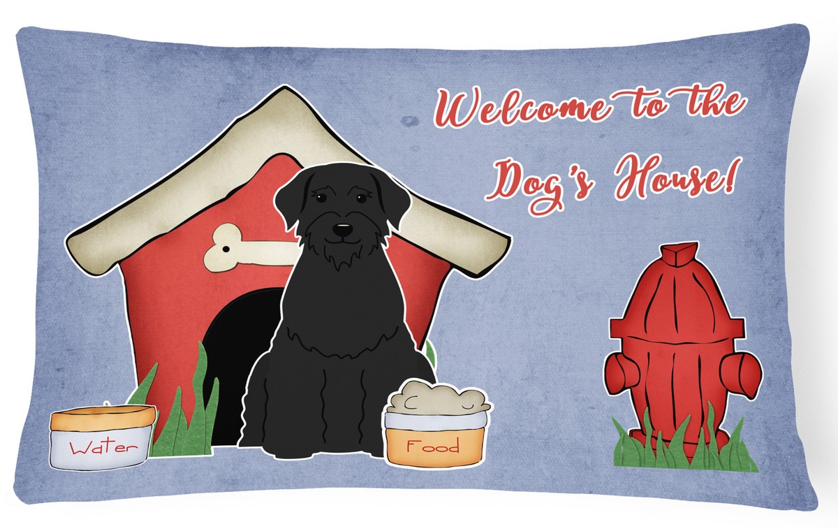Dog House Collection Giant Schnauzer Canvas Fabric Decorative Pillow