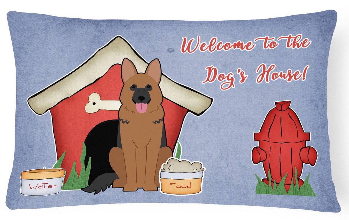 Dog House Collection German Shepherd Canvas Fabric Decorative Pillow
