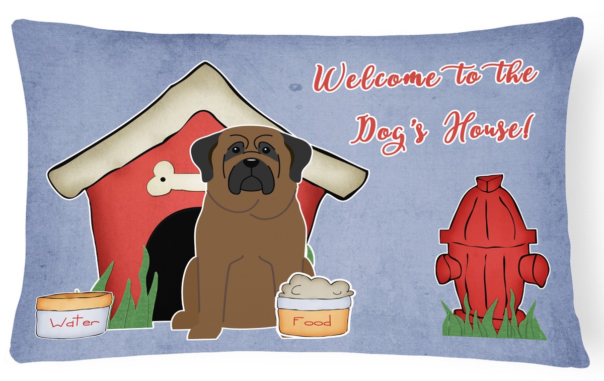 Dog House Collection Bullmastiff Canvas Fabric Decorative Pillow