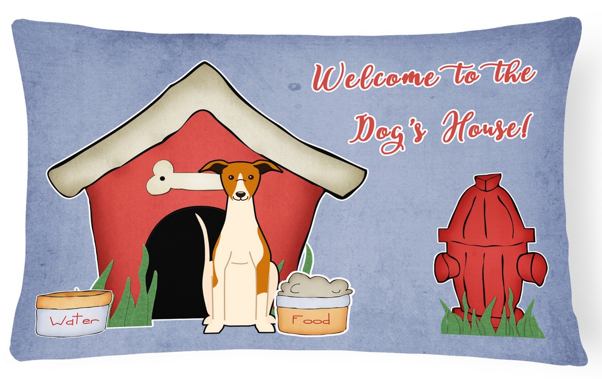 Dog House Collection Whippet Canvas Fabric Decorative Pillow