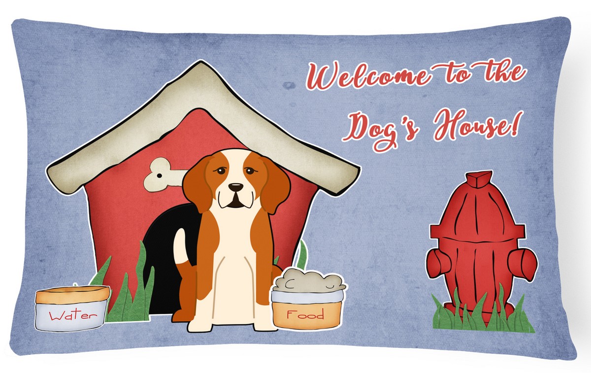 Dog House Collection English Foxhound Canvas Fabric Decorative Pillow