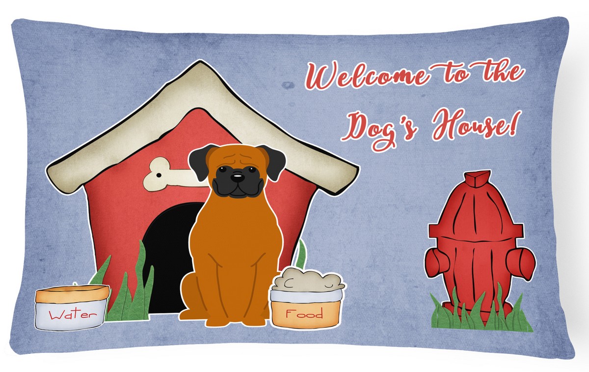 Dog House Collection Fawn Boxer Canvas Fabric Decorative Pillow