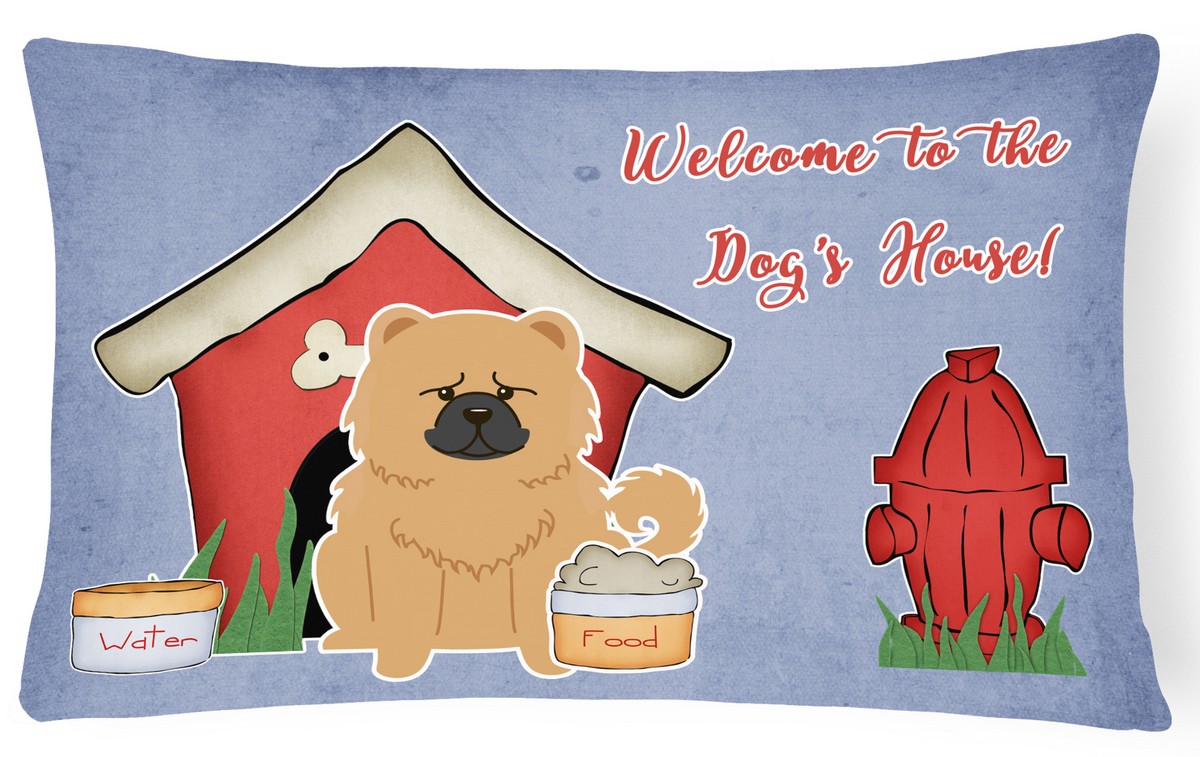 Dog House Collection Chow Chow Cream Canvas Fabric Decorative Pillow