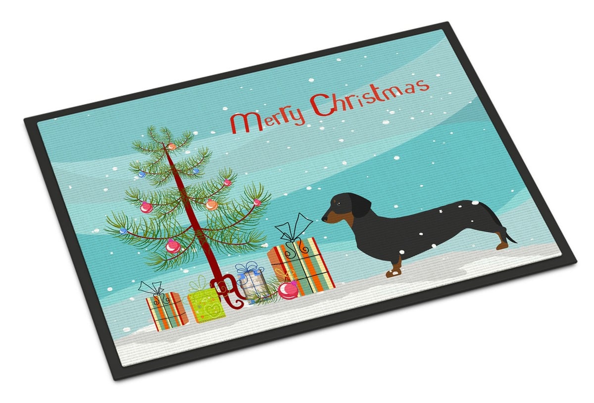 Picture of Carolines Treasures BB2900MAT Dachshund Merry Christmas Tree Indoor or Outdoor Mat 18x27