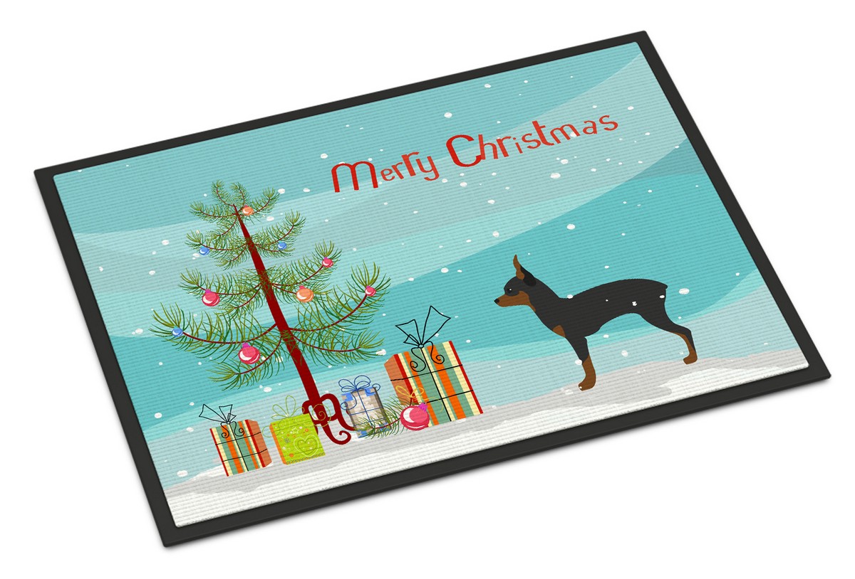 Toy Fox Terrier Merry Christmas Tree Indoor or Outdoor Mat 18x27