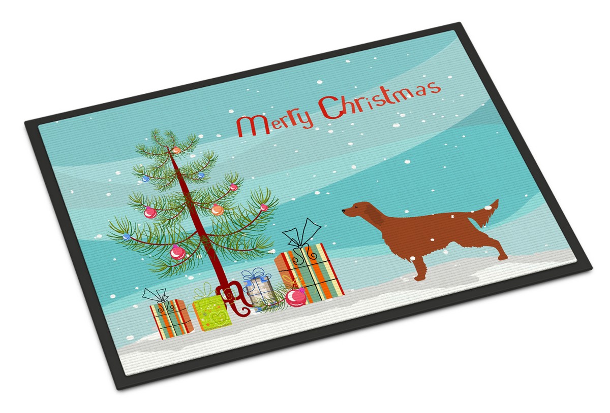 Irish Setter Merry Christmas Tree Indoor or Outdoor Mat 18x27