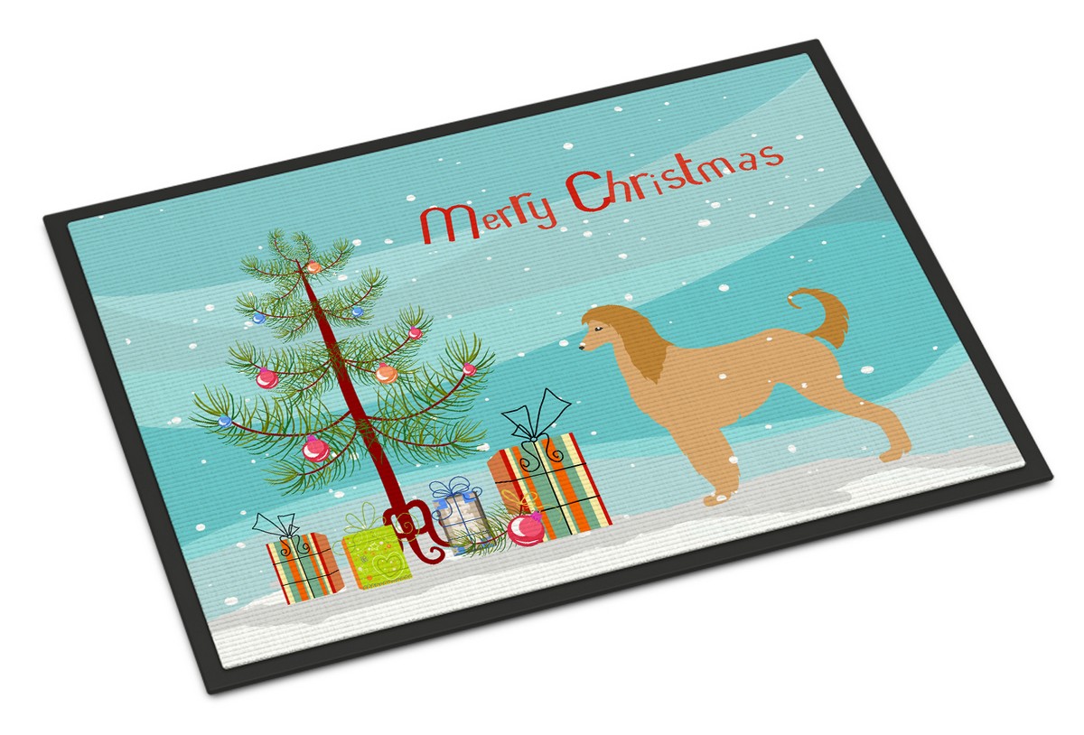 Afghan Hound Merry Christmas Tree Indoor or Outdoor Mat