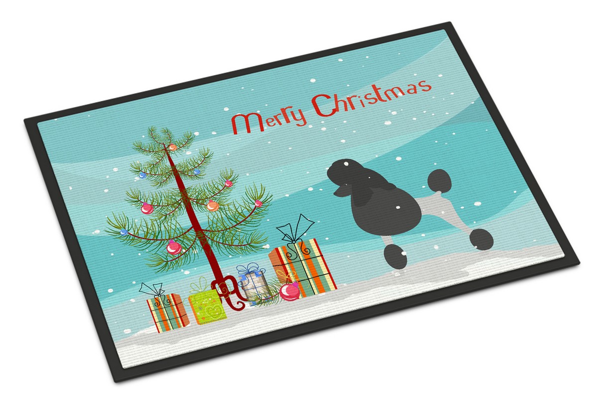 Poodle Merry Christmas Tree Indoor or Outdoor Mat 18x27