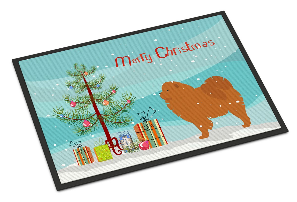 Chow Chow Merry Christmas Tree Indoor or Outdoor Mat 18x27