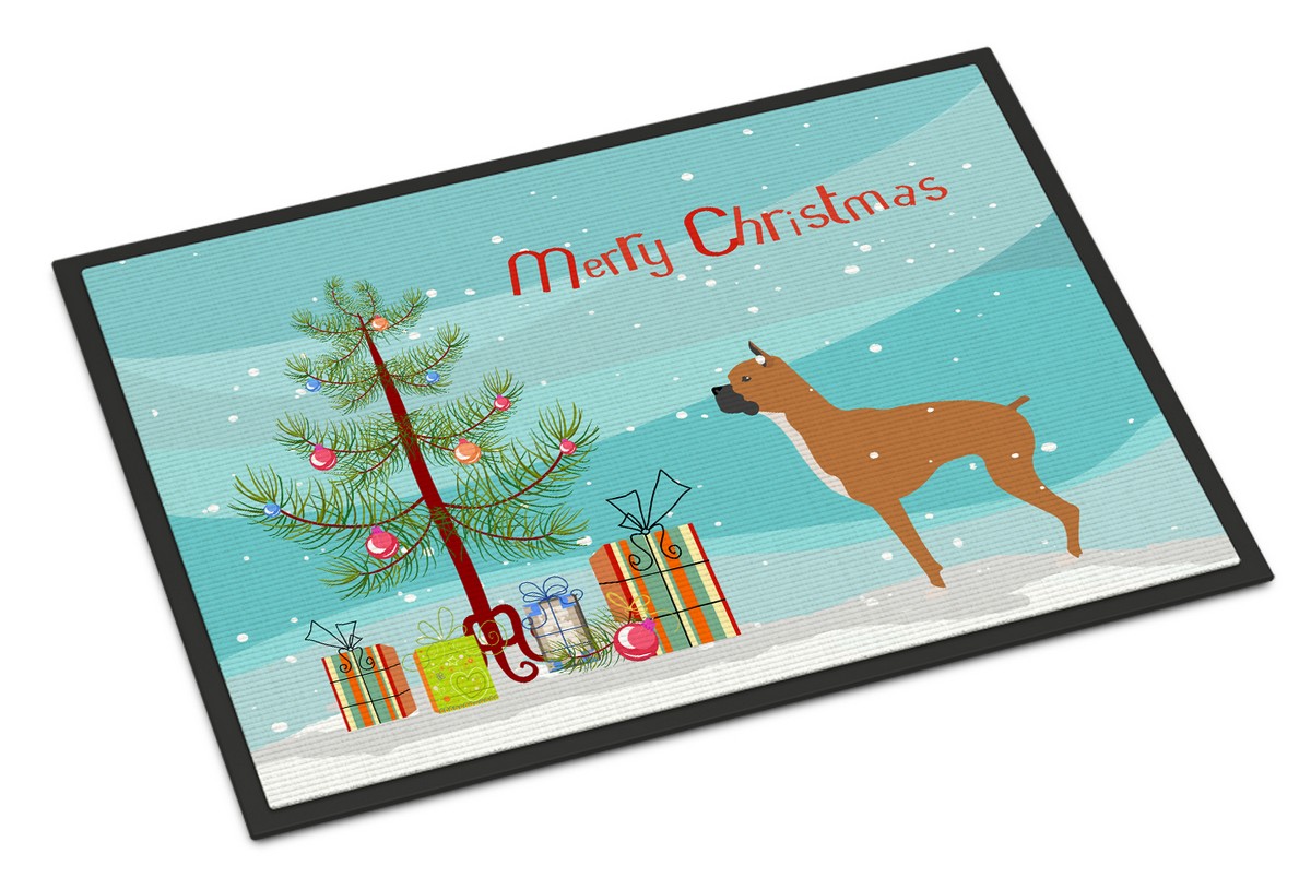Boxer Merry Christmas Tree Indoor or Outdoor Mat 18x27