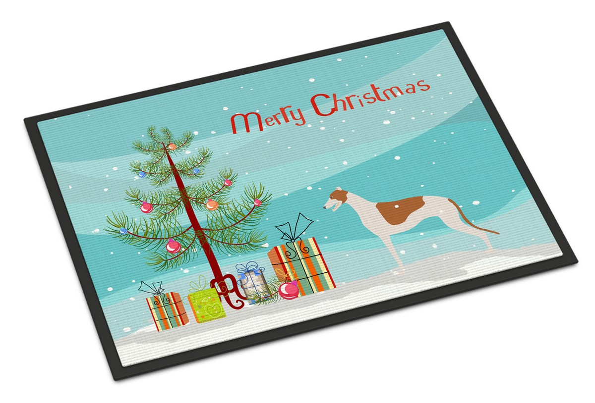 Greyhound Merry Christmas Tree Indoor or Outdoor Mat - 24 x 36
