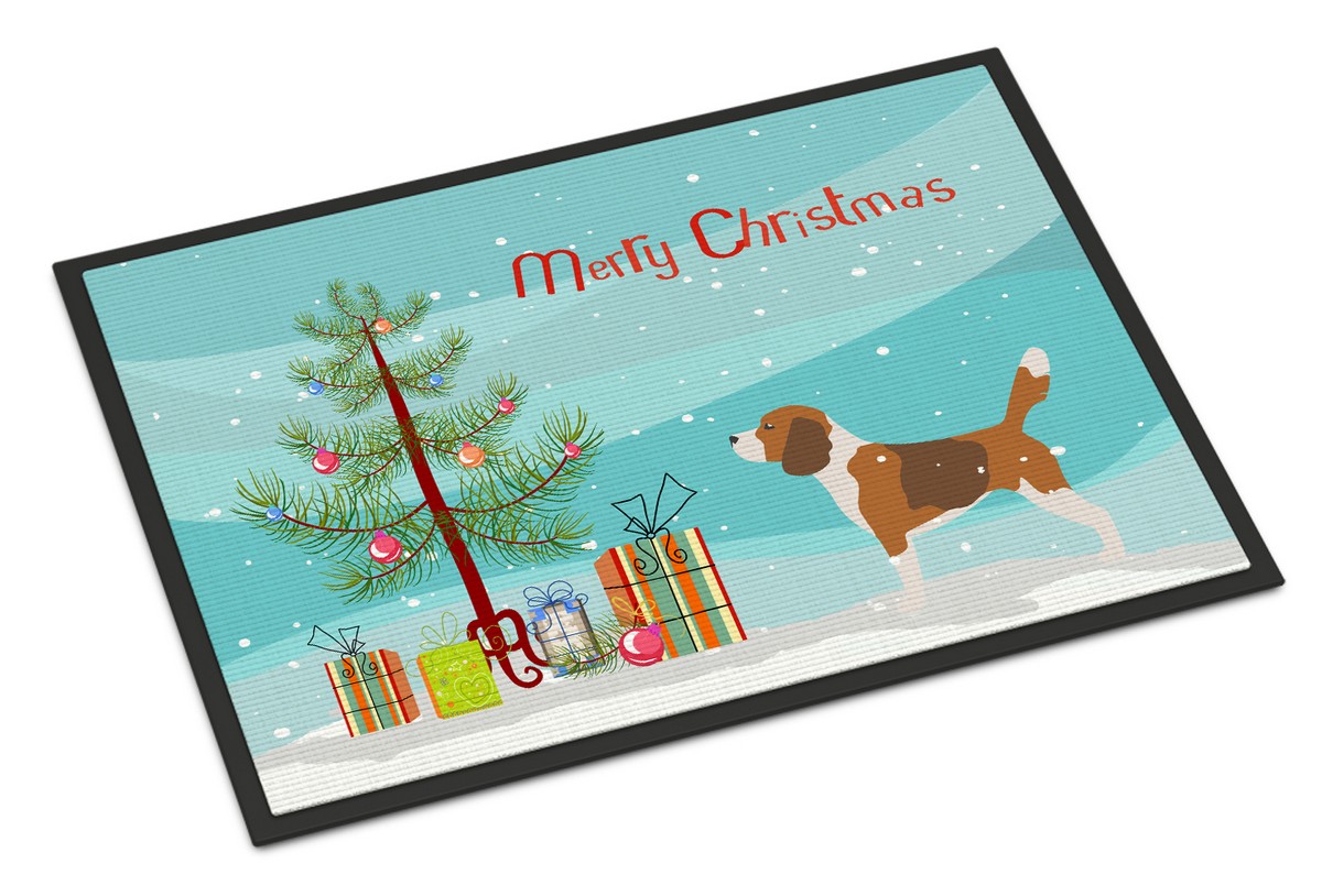 Beagle Merry Christmas Tree Indoor or Outdoor Mat 24 x 36