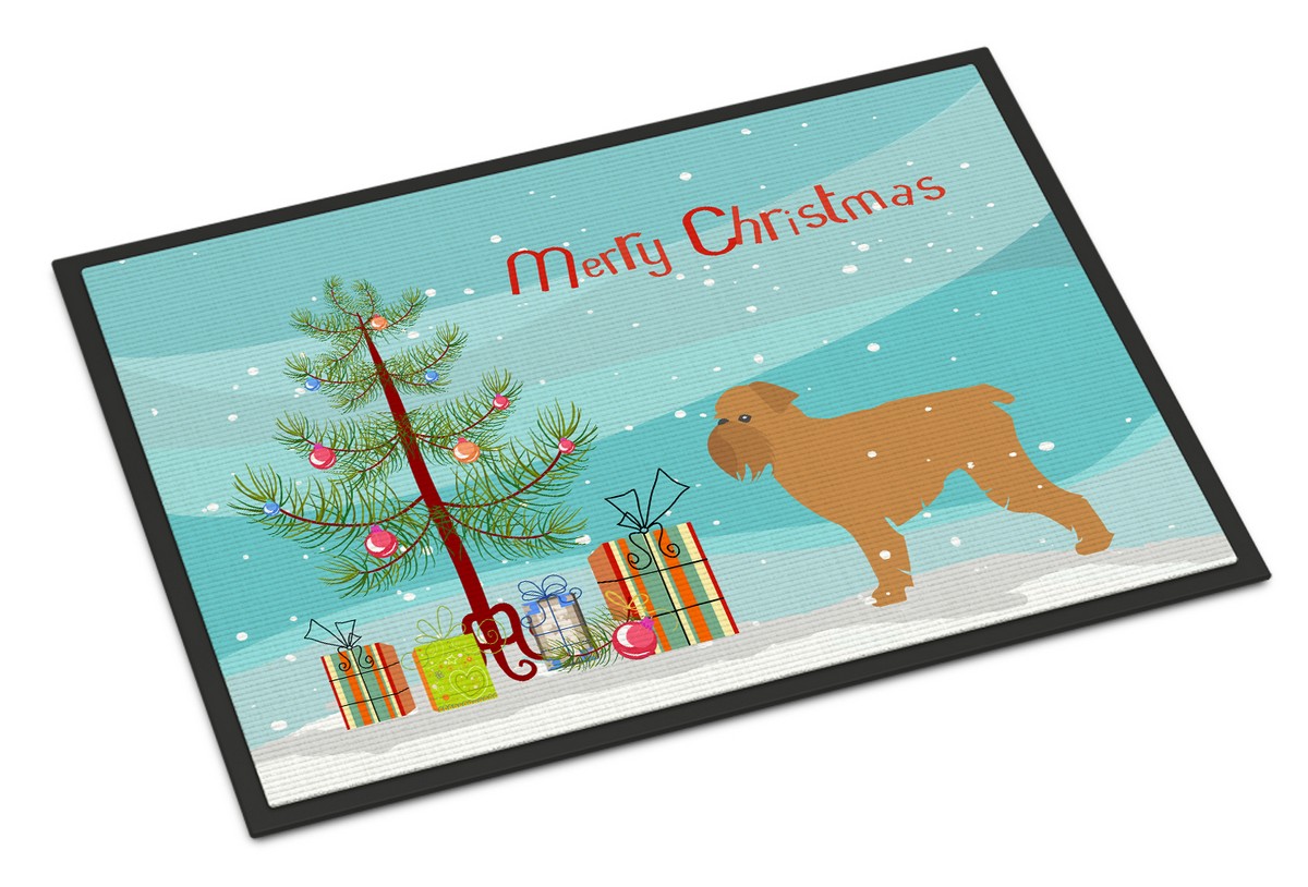 Brussels Griffon Merry Christmas Tree Indoor or Outdoor Mat - 24 x 36