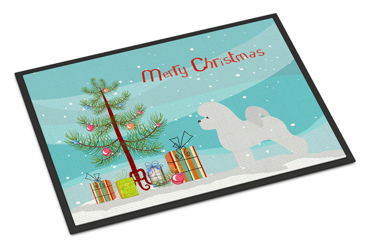 Bichon Frise Merry Christmas Tree Indoor or Outdoor Mat