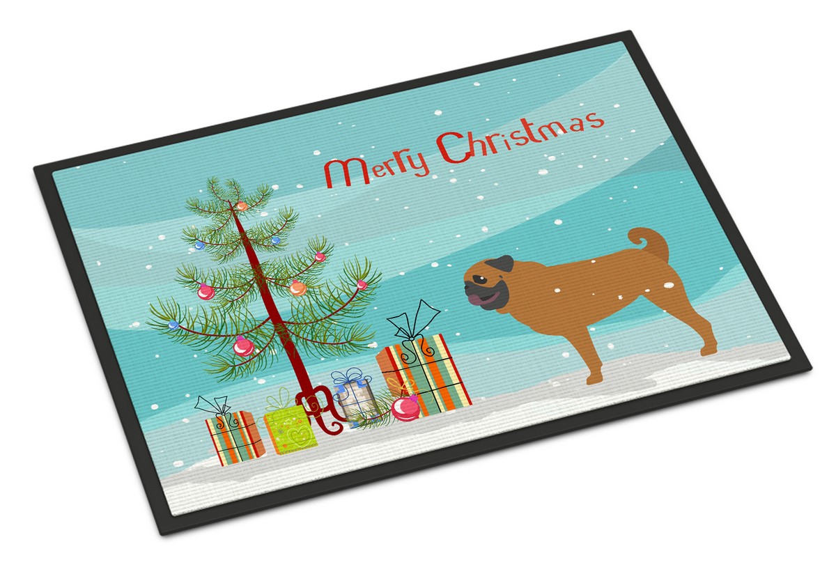 Pug Merry Christmas Tree Indoor or Outdoor Mat - 24 x 36