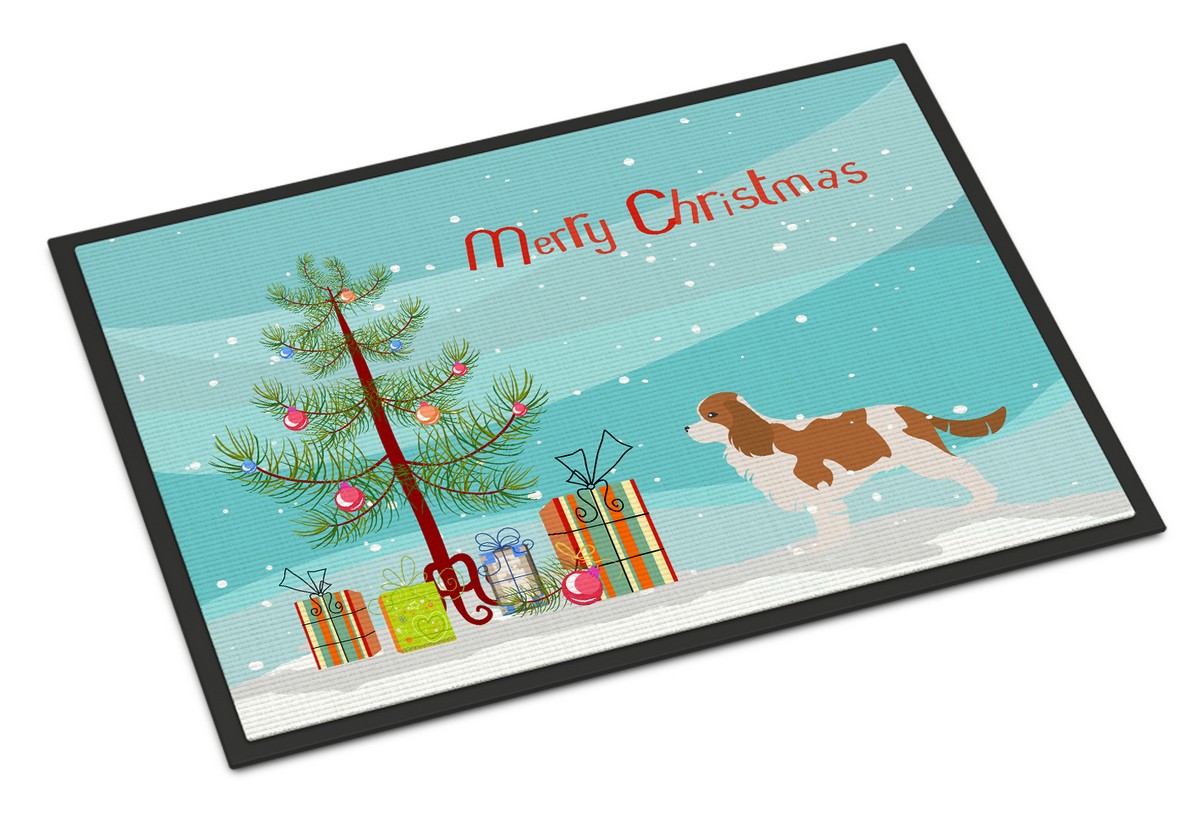 BB2967JMAT Cavalier King Charles Spaniel Merry Christmas Tree Indoor or Outdoor Mat, 24 x 36