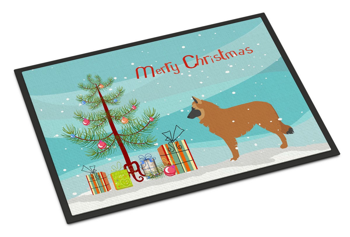 Belgian Shepherd Merry Christmas Tree Indoor or Outdoor Mat - 24 x 36