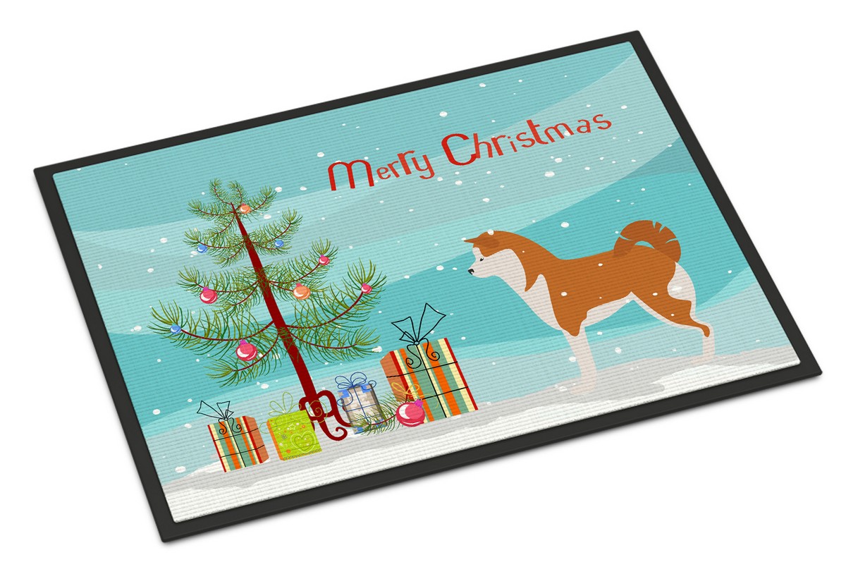 Akita Merry Christmas Tree Indoor or Outdoor Mat