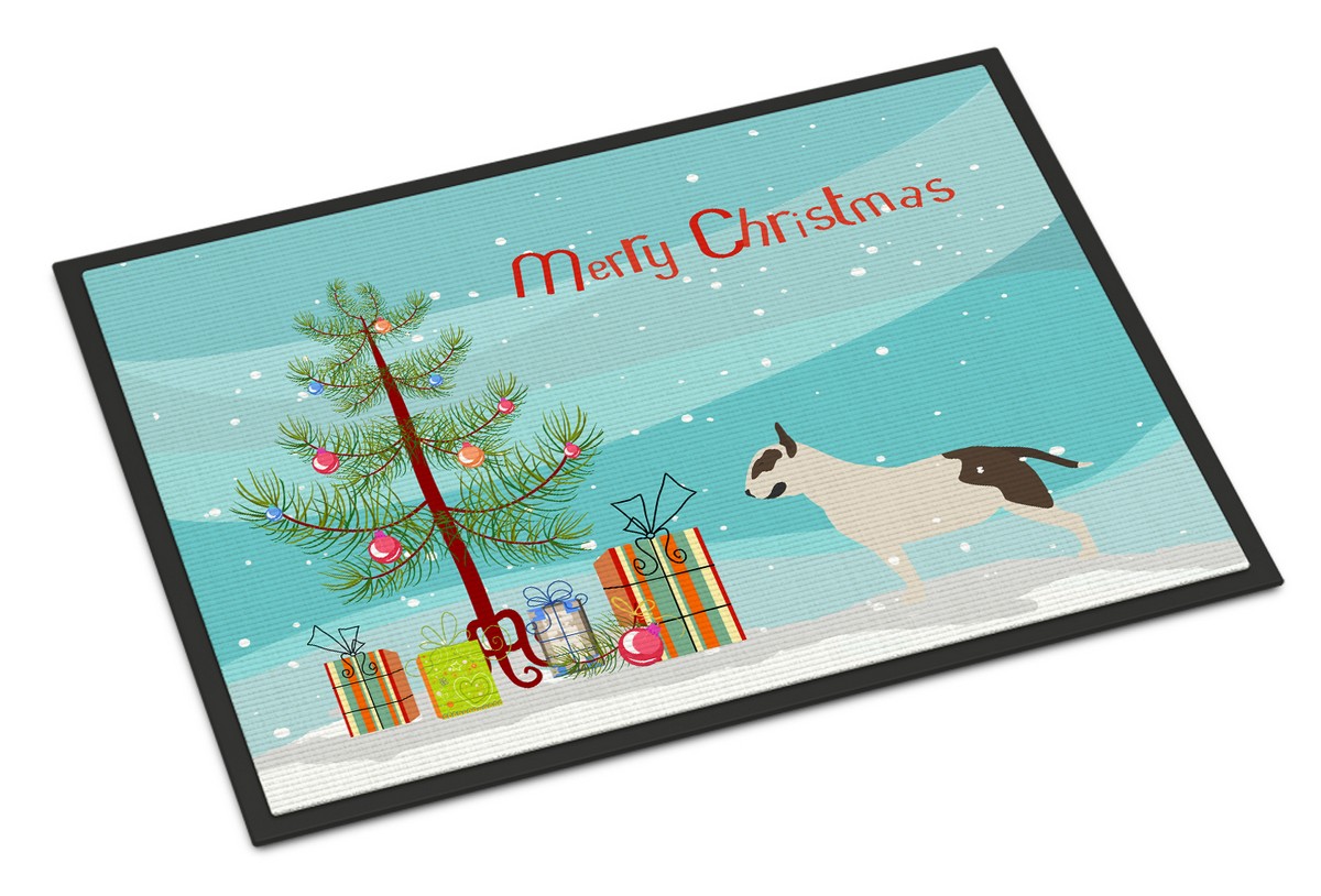 BB2996JMAT Bull Terrier Merry Christmas Tree Indoor or Outdoor Mat, 24 x 36