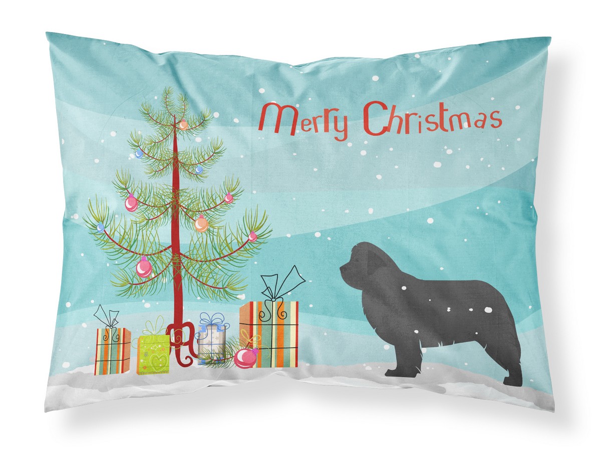 BB2982PILLOWCASE Newfoundland Merry Christmas Tree Fabric Standard Pillowcase