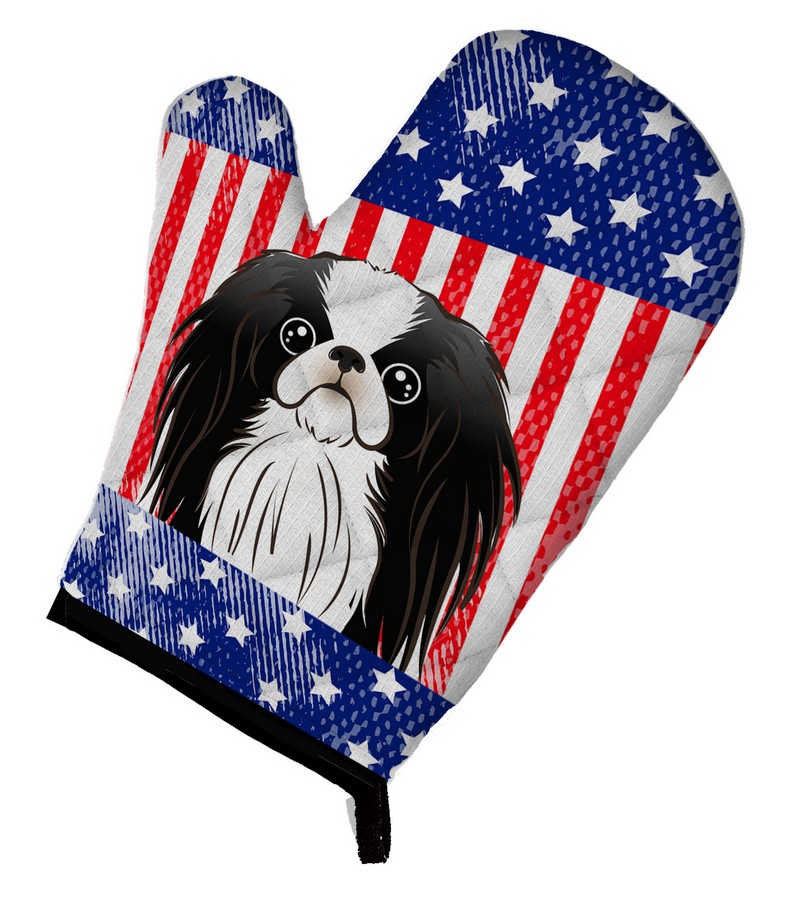 Picture of Carolines Treasures BB2160OVMT American Flag & Japanese Chin Oven Mitt