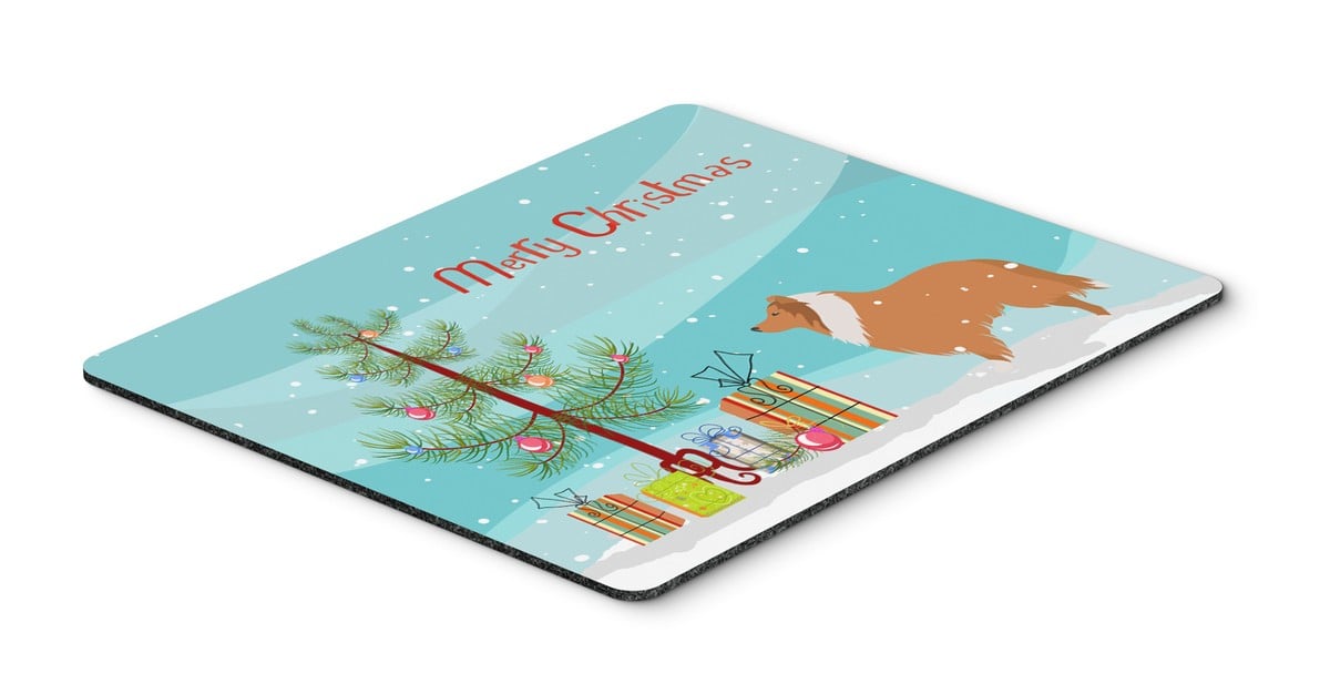 BB2934MP Collie Dog Merry Christmas Tree Mouse Pad, Hot Pad or Trivet