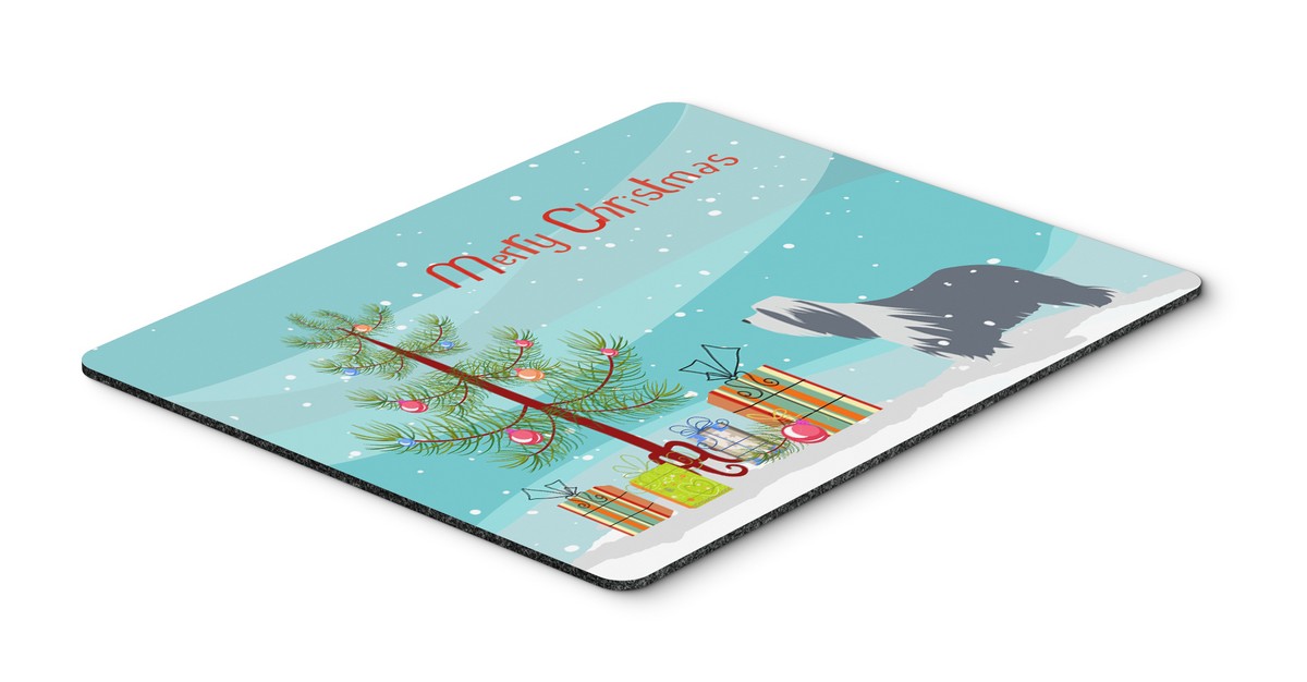 BB2935MP Bearded Collie Dog Merry Christmas Tree Mouse Pad, Hot Pad or Trivet