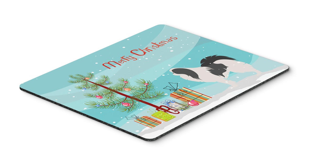 Japanese Chin Merry Christmas Tree Mouse Pad - Hot Pad or Trivet