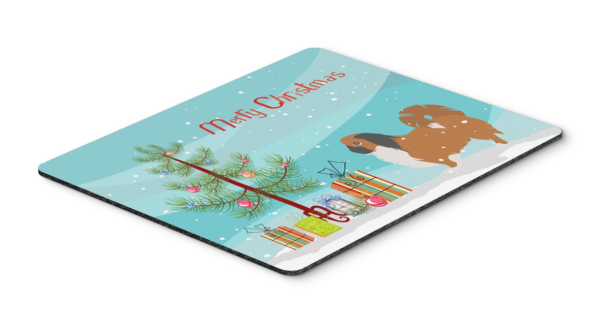 Pekingese Merry Christmas Tree Mouse Pad, Hot Pad or Trivet