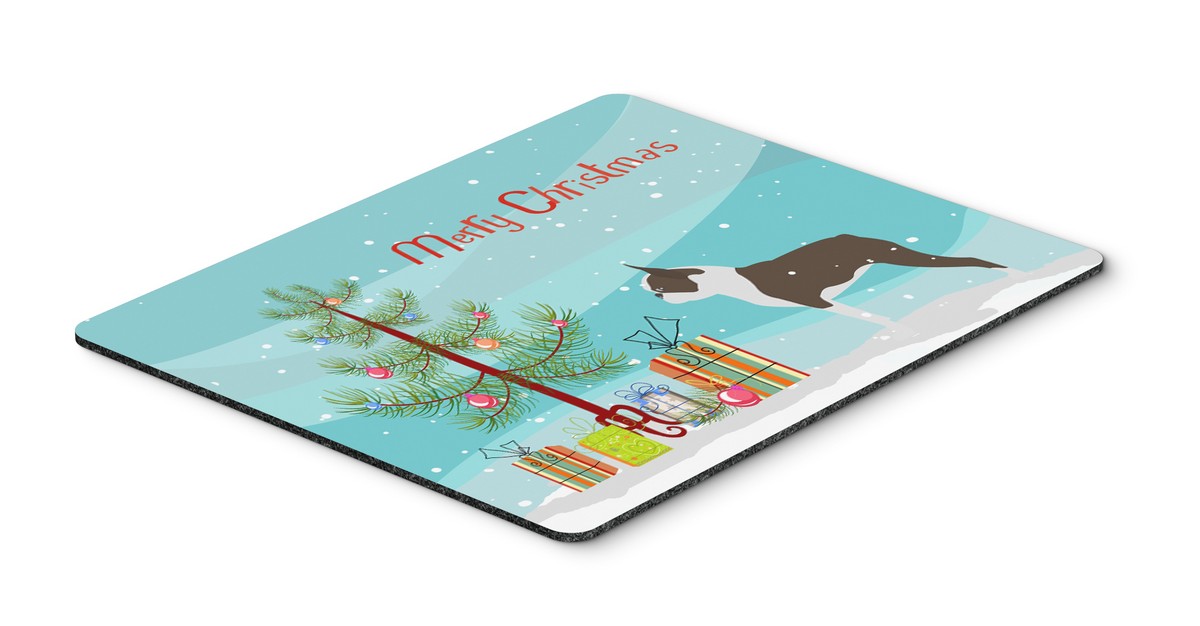BB2962MP Boston Terrier Merry Christmas Tree Mouse Pad, Hot Pad or Trivet
