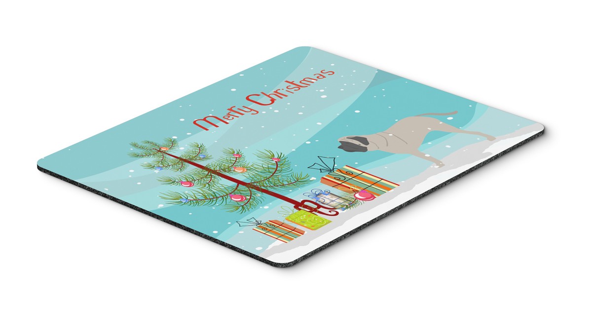 English Mastiff Merry Christmas Tree Mouse Pad, Hot Pad or Trivet