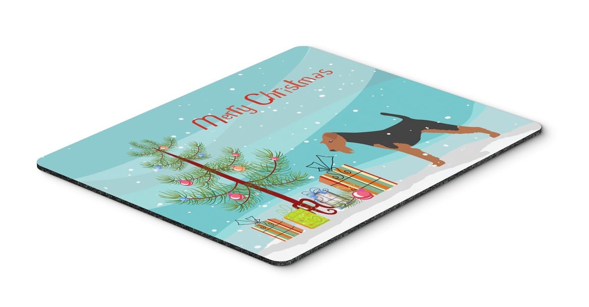 Airedale Terrier Merry Christmas Tree Mouse Pad, Hot Pad or Trivet