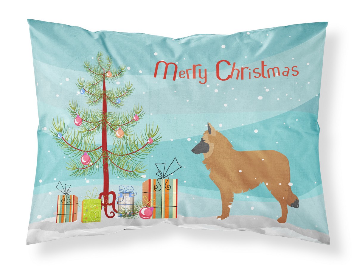 Belgian Shepherd Merry Christmas Tree Fabric Standard Pillowcase