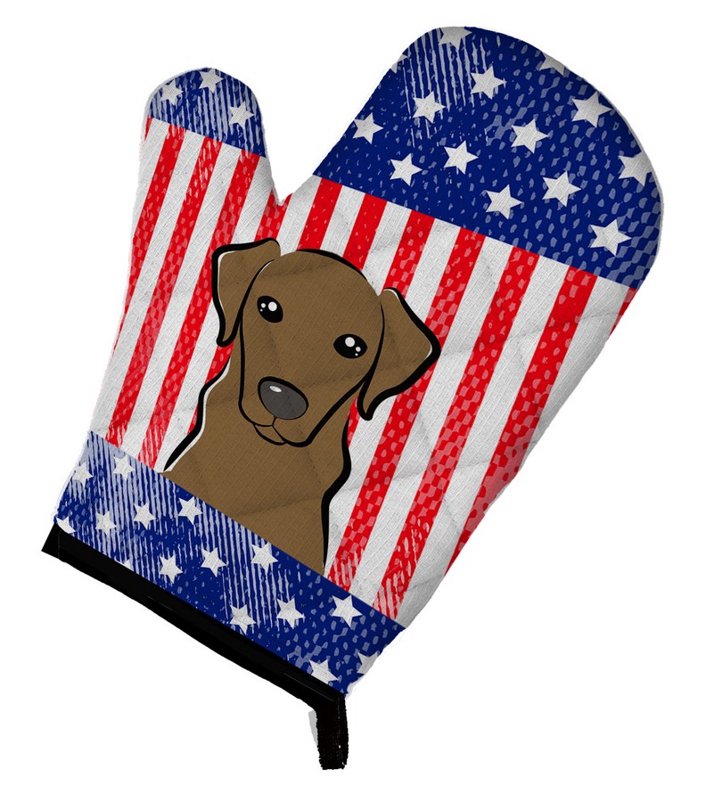 Picture of Carolines Treasures BB2164OVMT American Flag & Chocolate Labrador Oven Mitt