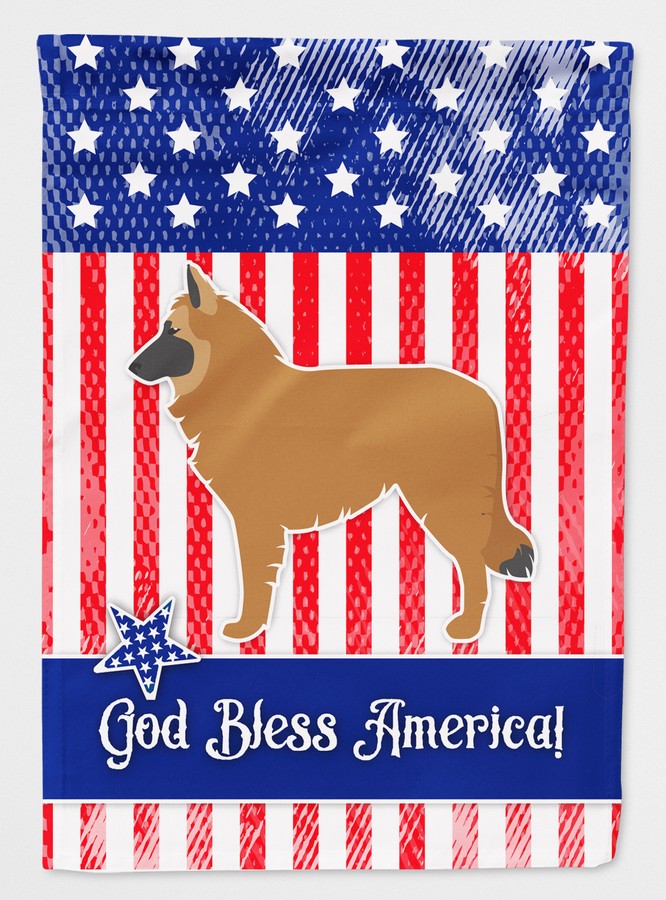 BB3361CHF USA Patriotic Belgian Shepherd Flag Canvas House Size
