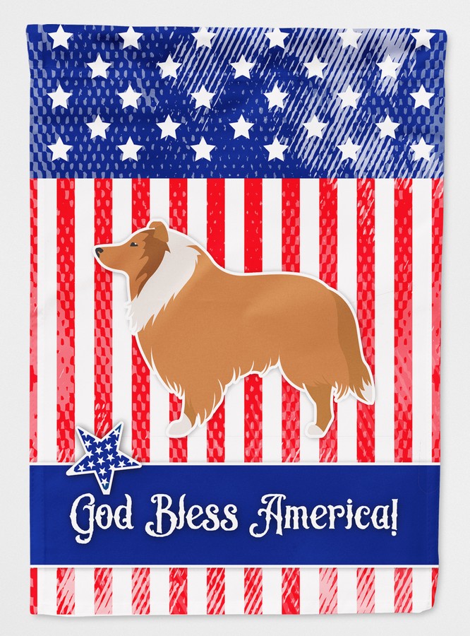 BB3316GF USA Patriotic Collie Flag Garden Size