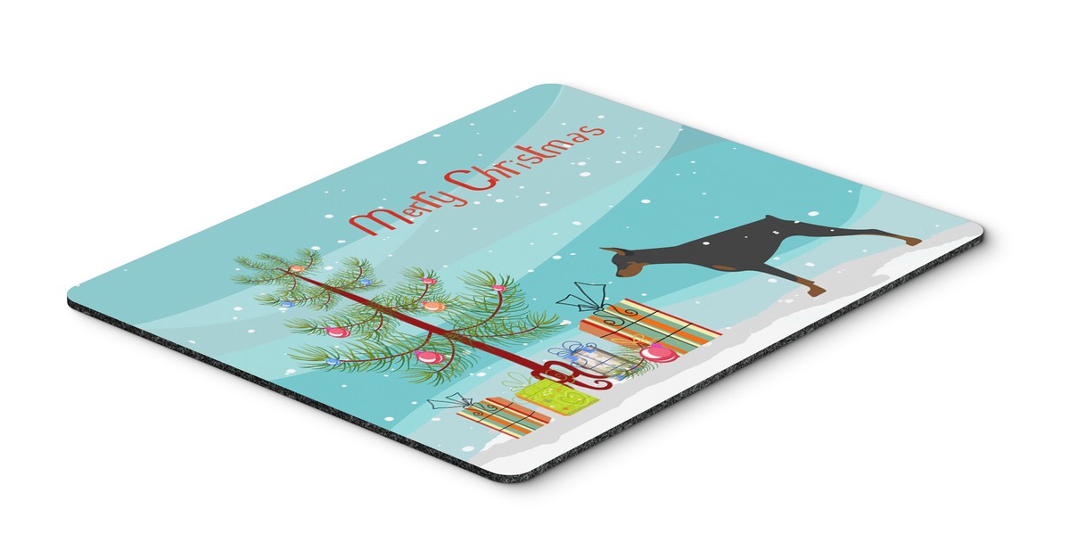 BB2978MP Doberman Pinscher Merry Christmas Tree Mouse Pad, Hot Pad or Trivet