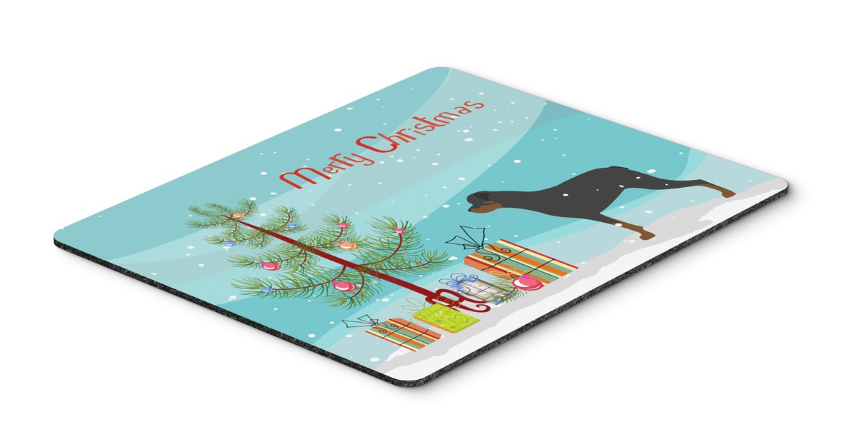 BB2984MP Rottweiler Merry Christmas Tree Mouse Pad, Hot Pad or Trivet