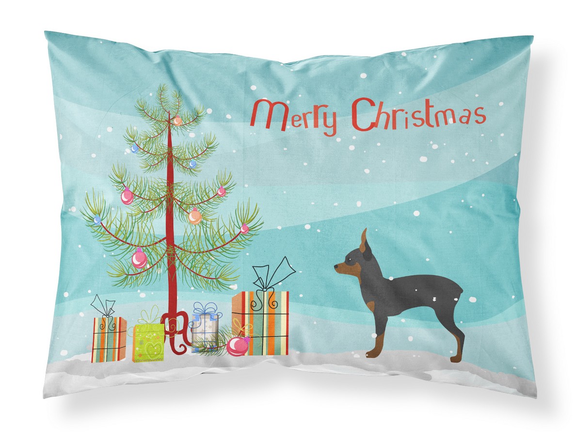 Toy Fox Terrier Merry Christmas Tree Fabric Standard Pillowcase