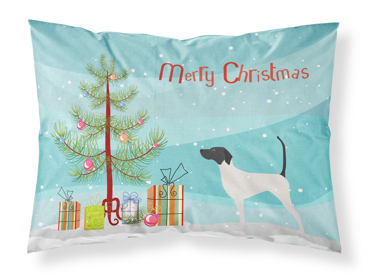 English Pointer Merry Christmas Tree Fabric Standard Pillowcase