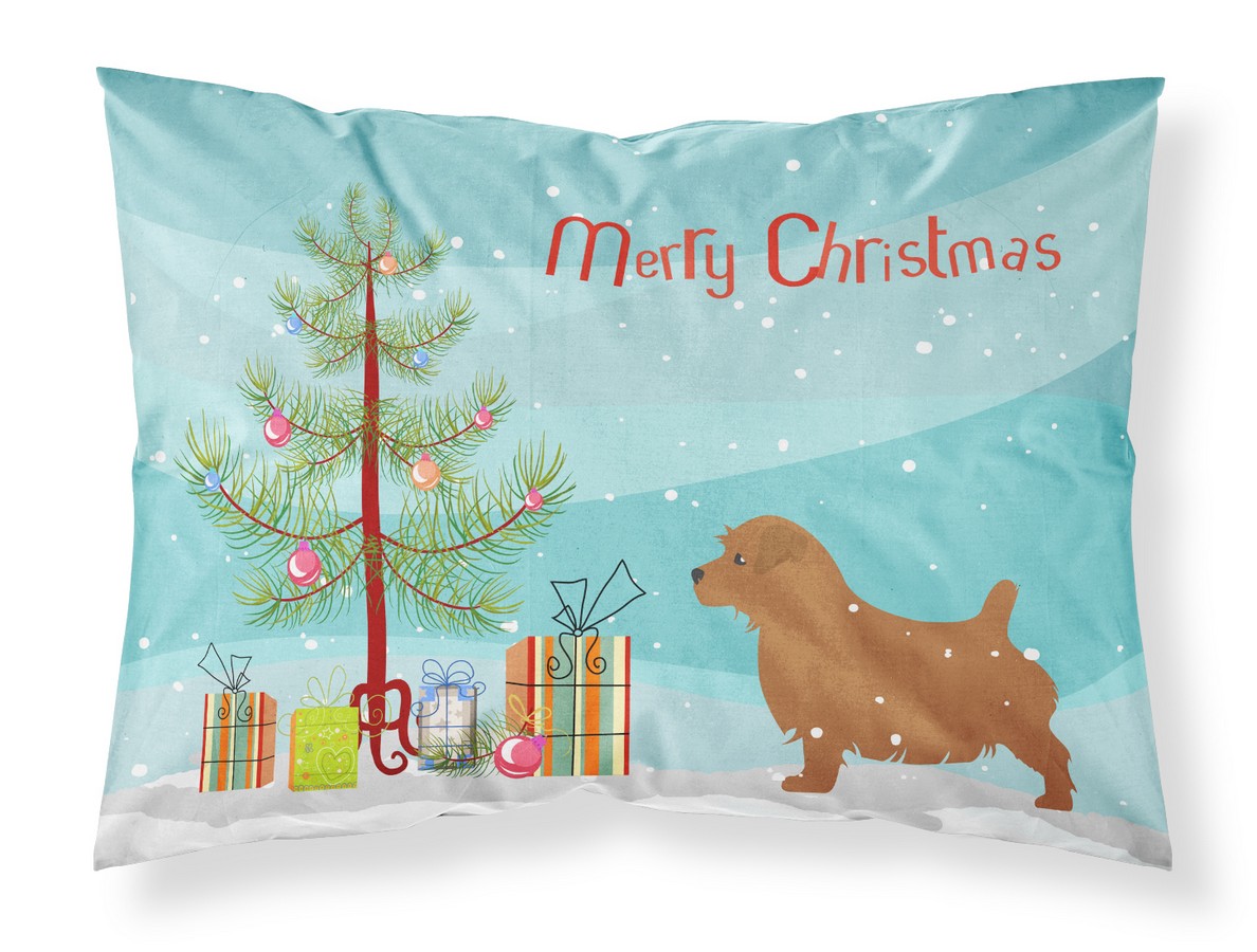 Norfolk Terrier Merry Christmas Tree Fabric Standard Pillowcase