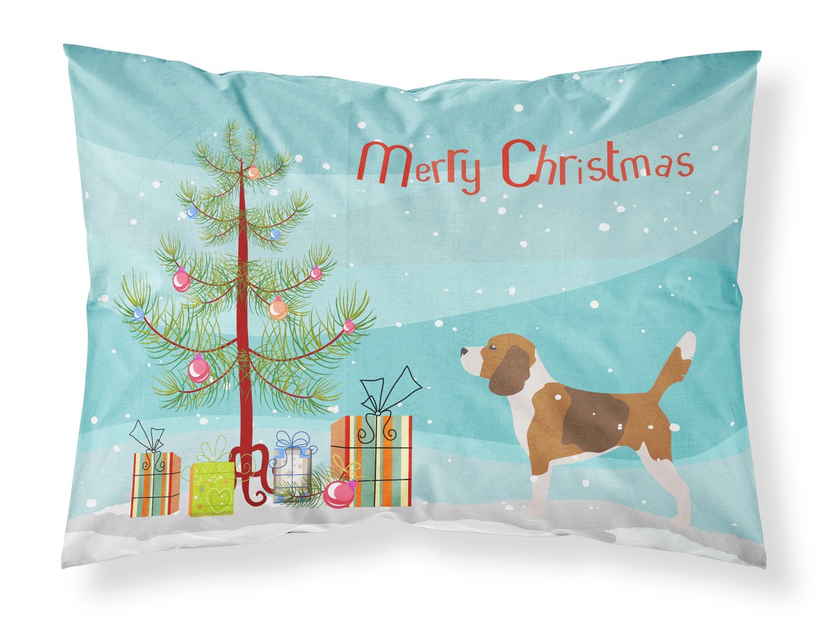 Beagle Merry Christmas Tree Fabric Standard Pillowcase