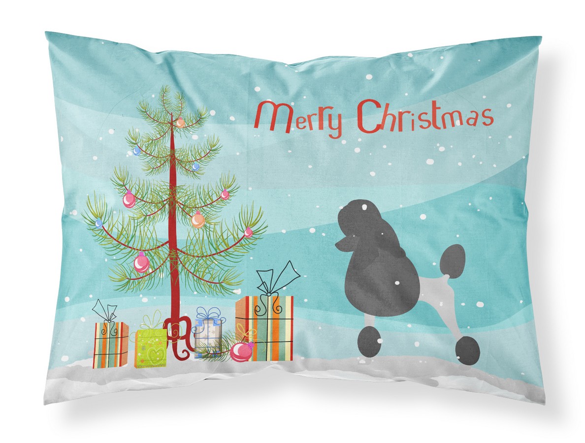 Poodle Merry Christmas Tree Fabric Standard Pillowcase