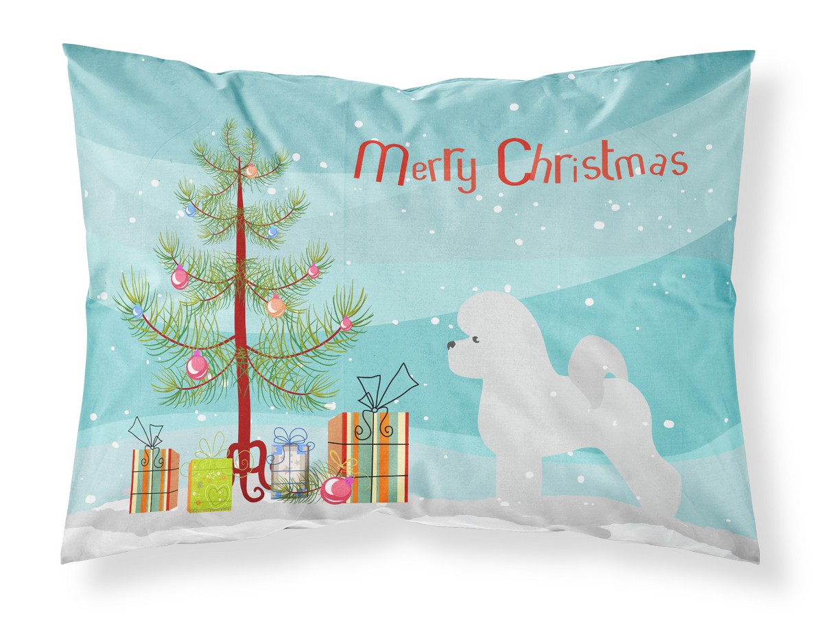 BB2963PILLOWCASE Bichon Frise Merry Christmas Tree Fabric Standard Pillowcase
