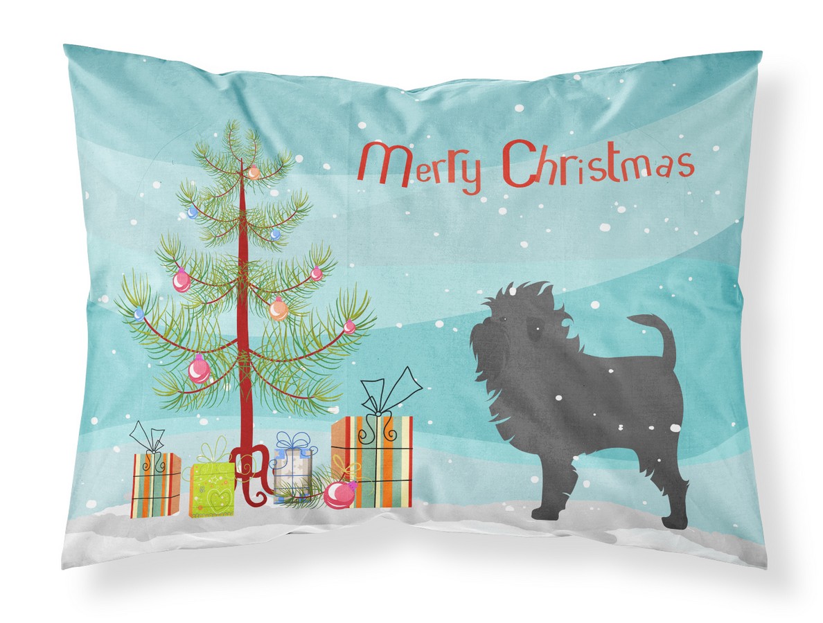 Affenpinscher Merry Christmas Tree Fabric Standard Pillowcase
