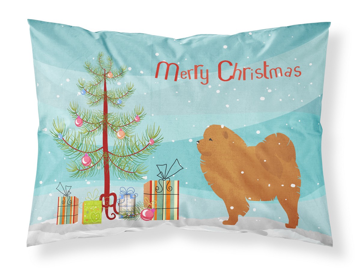 Chow Chow Merry Christmas Tree Fabric Standard Pillowcase