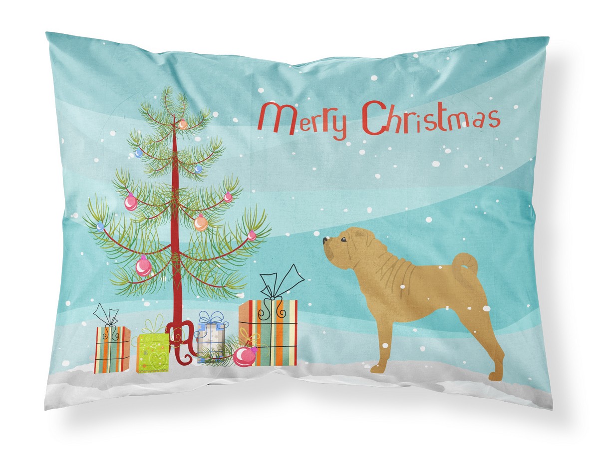 Shar Pei Merry Christmas Tree Fabric Standard Pillowcase