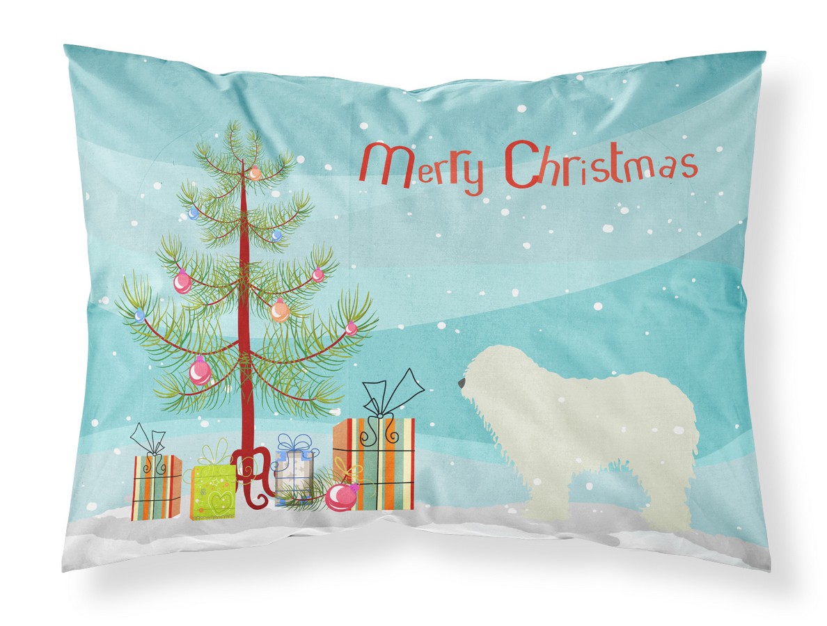 Komondor Merry Christmas Tree Fabric Standard Pillowcase