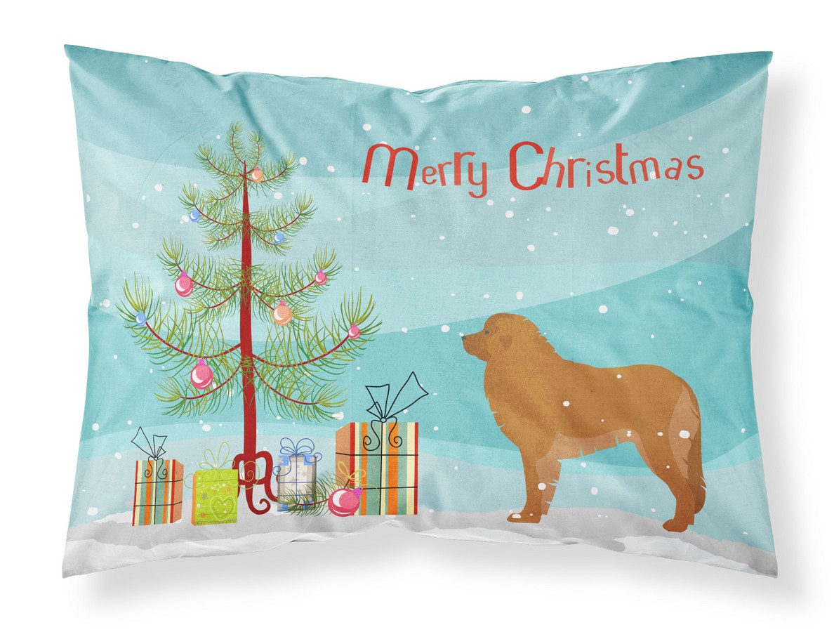 Leonberger Merry Christmas Tree Fabric Standard Pillowcase