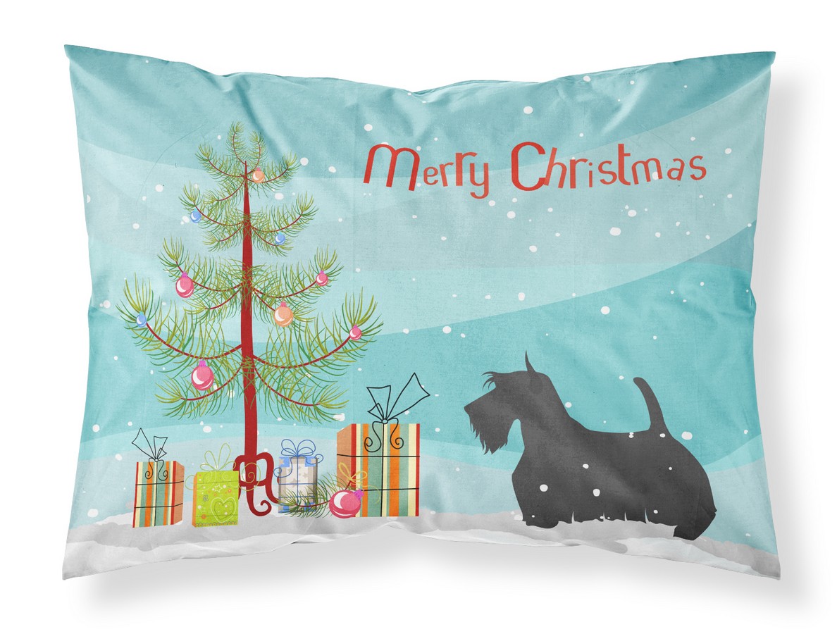 BB2987PILLOWCASE Scottish Terrier Merry Christmas Tree Fabric Standard Pillowcase